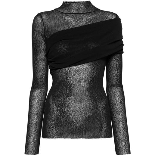 Atu Body Couture top semi trasparente x rue ra - nero