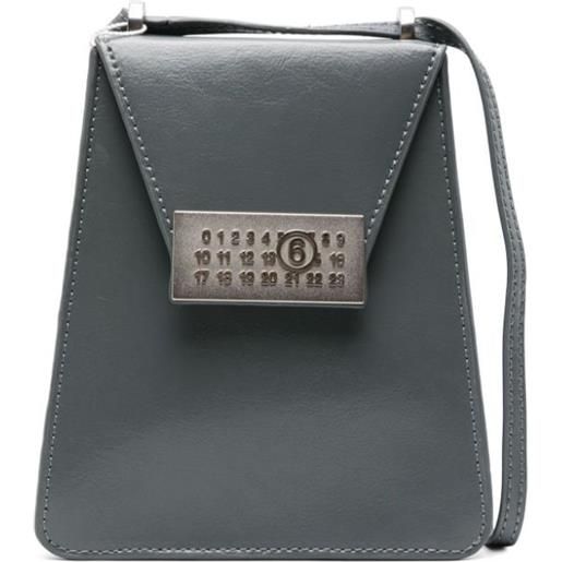 MM6 Maison Margiela borsa a tracolla mini con applicazione - grigio