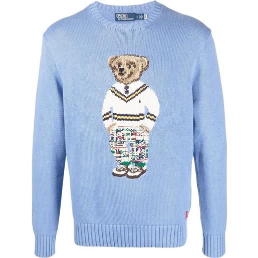 Polo Ralph Lauren maglione con intarsio polo bear - blu
