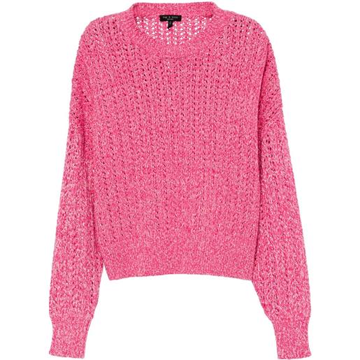 rag & bone maglione edie traforato - rosa