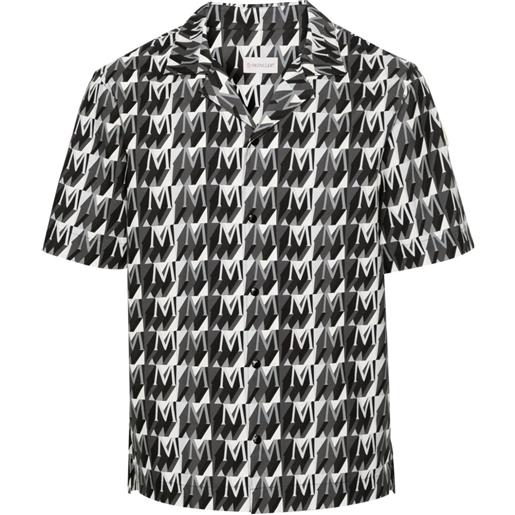 Moncler camicia con monogramma - grigio