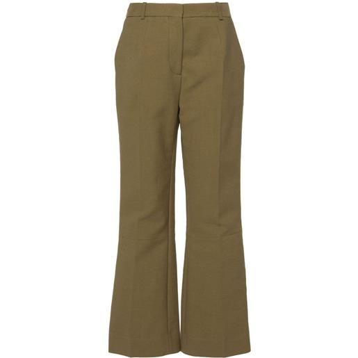 Victoria Beckham pantaloni crop svasati - verde