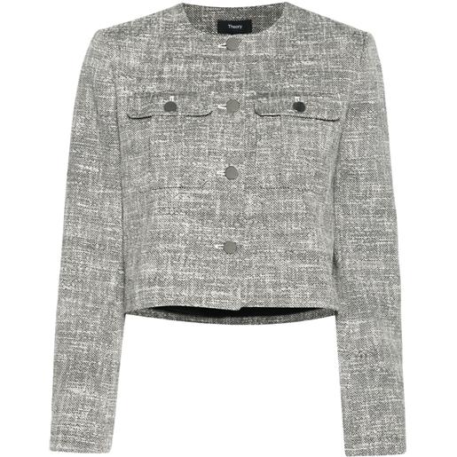 Theory giacca crop in tweed - nero