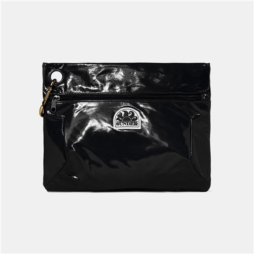 Sundek clutch pochette con moschettone nera