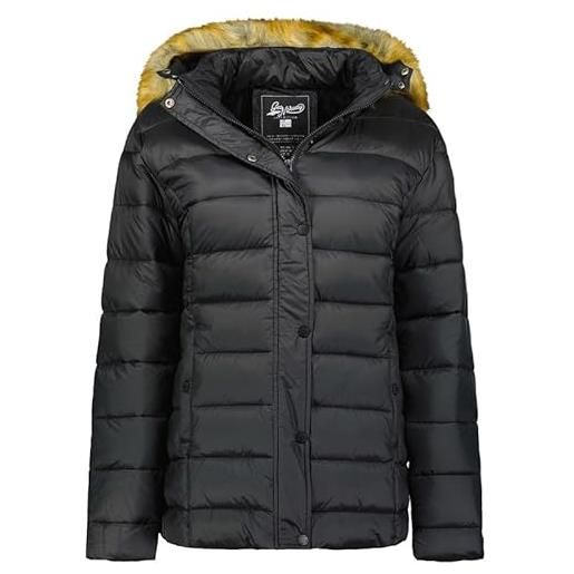 Geographical Norway adela lady - giacca donna imbottita calda autunno-invernale - cappotto caldo - giacche antivento a maniche lunghe e tasche - abito ideale (nero l)
