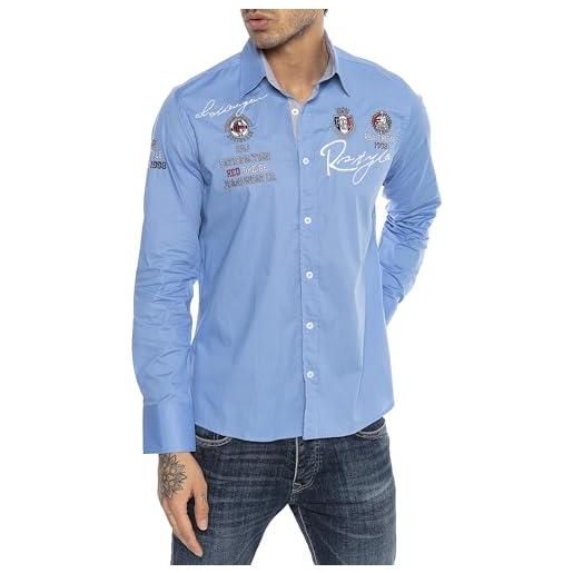 Redbridge camicia da lavoro collo camicia manica lunga uomo blu (blue) 4xl