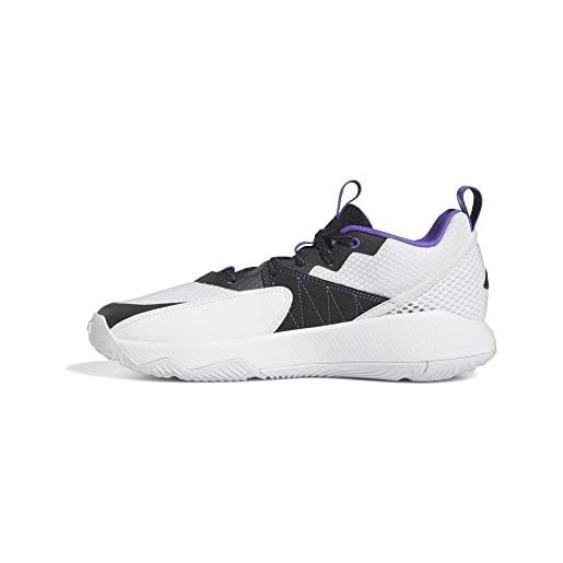 Adidas dame certified, sneaker unisex-adulto, ftwr white/core black/purple rush, 42 eu