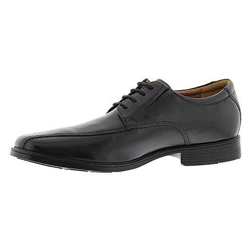 Clarks tilden walk, scarpe stringate uomo, black leather, 42.5 eu