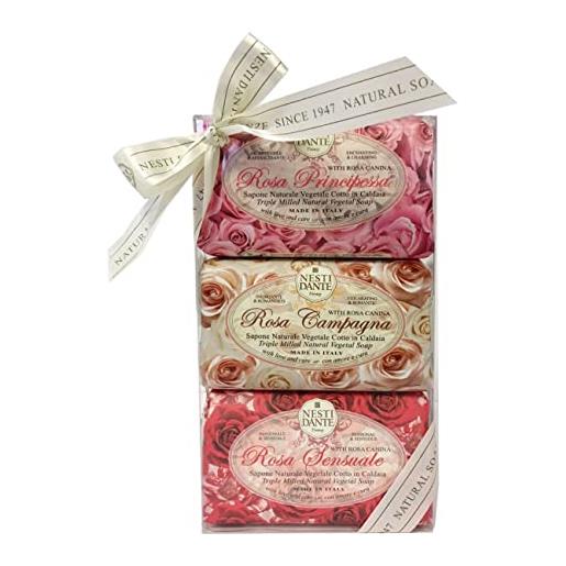 Nesti dante florence italy rose soap gift set 3x150 g edizione limitata