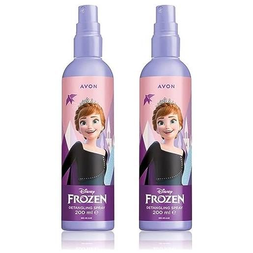 Avon disney frozen - spray districante per capelli per bambini, due bottiglie da 200 ml