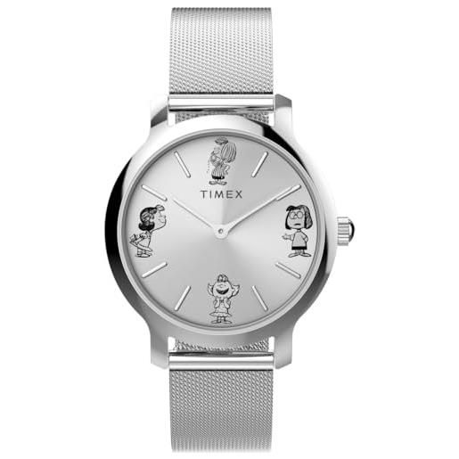 Timex x peanuts tw2w46000 - orologio da donna con cinturino, argento