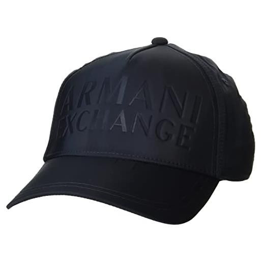 Emporio Armani armani exchange cappello in nylon goffrato cappellino da baseball, blu/blu navy, taglia unica unisex-adulto