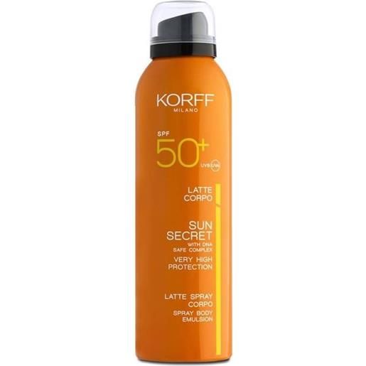 Korff sun secret latte spray corpo spf50+ 200 ml