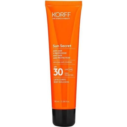 Korff sun secret fluid lotion protective anti age spf30 100 ml