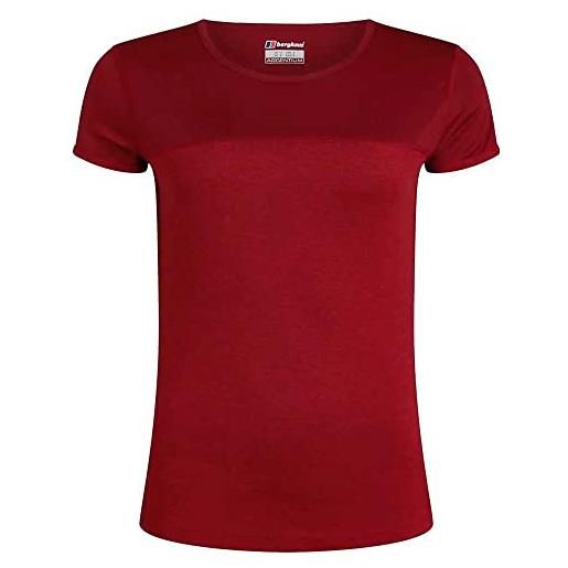 Berghaus voyager - maglietta a maniche corte da donna, donna, t-shirt, 422188gz2, syrah/dalia rossa, 10