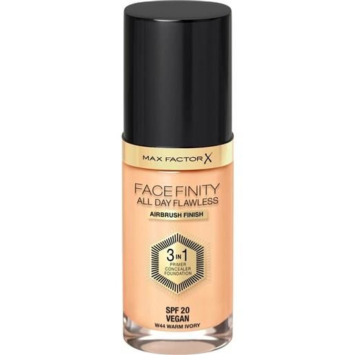 Max Factor fondotinta facefinity all day flawless 3in1 44 warm ivory 30ml Max Factor