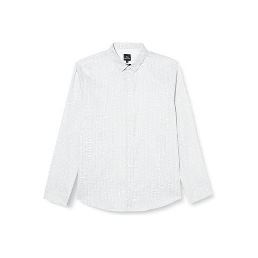 Armani Exchange vestibilità regolare, maniche lunghe, micro white exagon maglietta, weiß, xl uomo