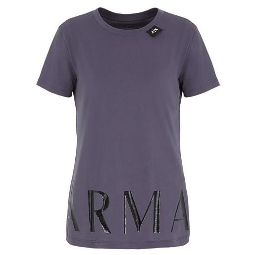 Armani Exchange sustainable, regular fit, logo lucido t-shirt, lilla, xxl donna