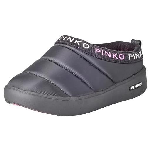Pinko garland sneaker nylon/velluto, scarpe da ginnastica donna, z99_nero limousine, 35 eu