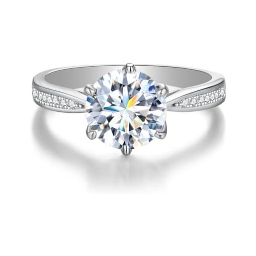Winglove ✦ regalo di san valentino moissanite anelli in argento 925 da donna 0,5 ct/1 ct/2 ct classico cinturino a 6 artigli con anello di diamanti rotto moissanite diamante, vvs1 purezza d