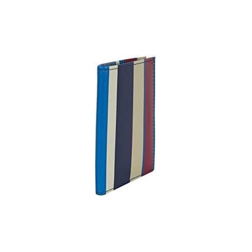 Gallo porta carta di credito unisex pelle blu royal righe multicolor