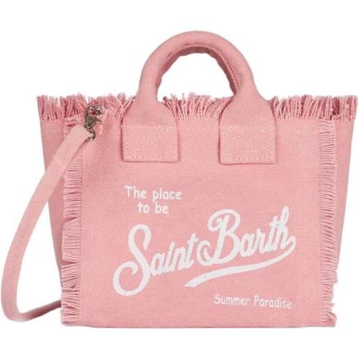 Saint Barth borsa a mano modello mini vanity in tela di cotone tinta unita