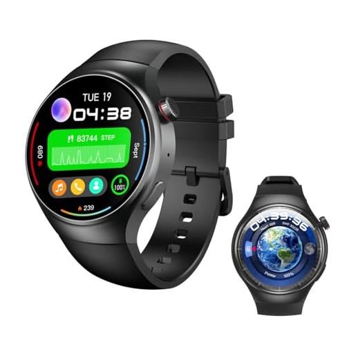 Zephyrion smartwatch android 4g, orologio sportivo gps, navigazione in tempo reale, 2 gb di ram, 16 gb di rom, touch screen amoled da 1,43, fitness tracker con frequenza cardiaca, wi-fi, sim, google