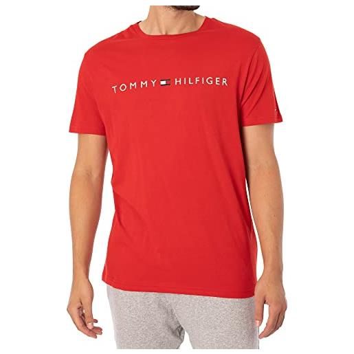 Tommy Hilfiger uomo t-shirt con logo lounge, rosso, m