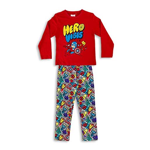 Marvel avengers bambino pigiama lungo (rosso, 4 anni)