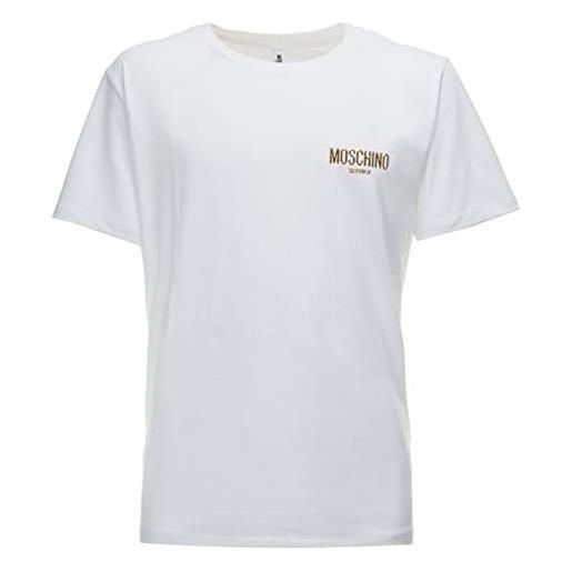 Moschino t-shirt uomo bianco t-shirt casual con logo lettering xl