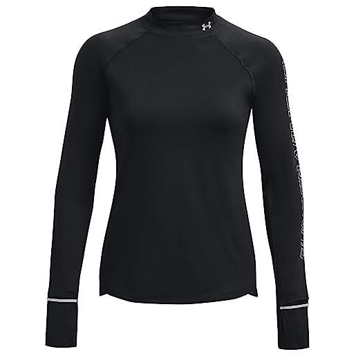 Under Armour women's ua outrun the cold long sleeve maniche lunghe, nero, s donna