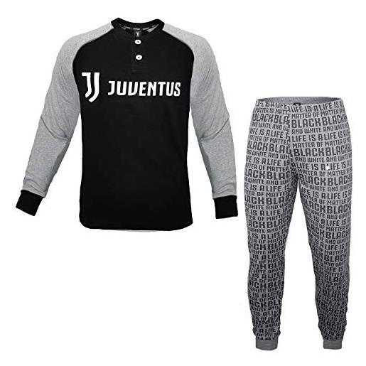 JUVENTUS. pigiama ragazzo in caldo cotone prodotto ufficiale art. Ju15083 (16 anni, nero)