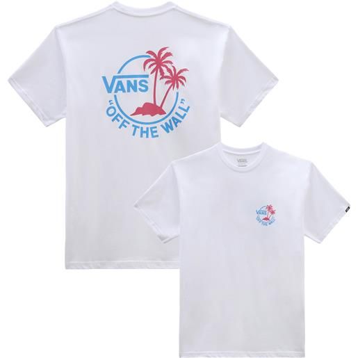 Vans - t-shirt a maniche corte - classic mini dual palm ii ss white/malibu blue per uomo in cotone - taglia s, m, l, xl - bianco