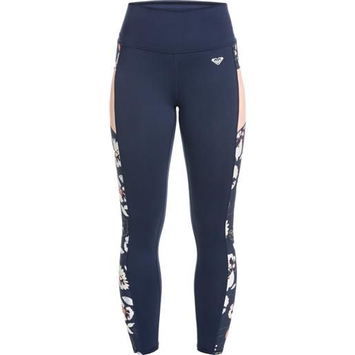 Roxy - gambale - heart into it cb legging naval academy per donne in poliestere riciclato - taglia xs, s, m, l - blu navy