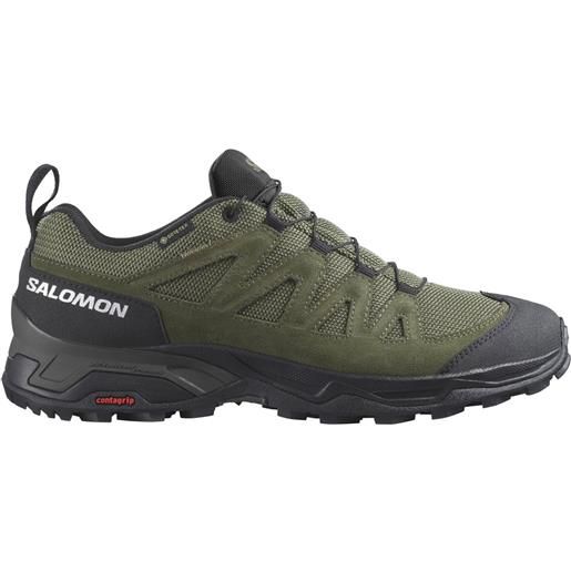 Salomon - scarpe da trekking - x ward leather gtx deep lichen green/black/olive night per uomo - taglia 6,5 uk, 7 uk, 7,5 uk, 10 uk - kaki