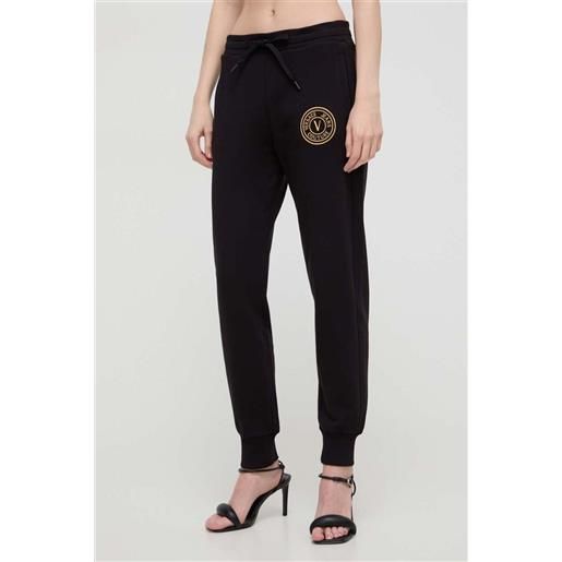 VERSACE JEANS COUTURE pantalone donna in felpa bianco logo oro at02