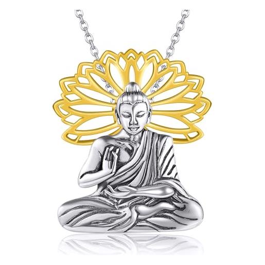 VENACOLY collana con buddha in argento sterling 925, con ciondolo a forma di buddha, regalo per donna, non conosciuto