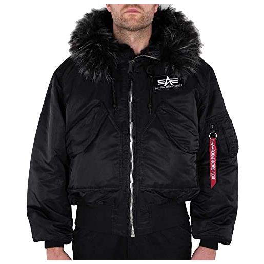 ALPHA INDUSTRIES 45p hooded giacca, black/black, l uomo