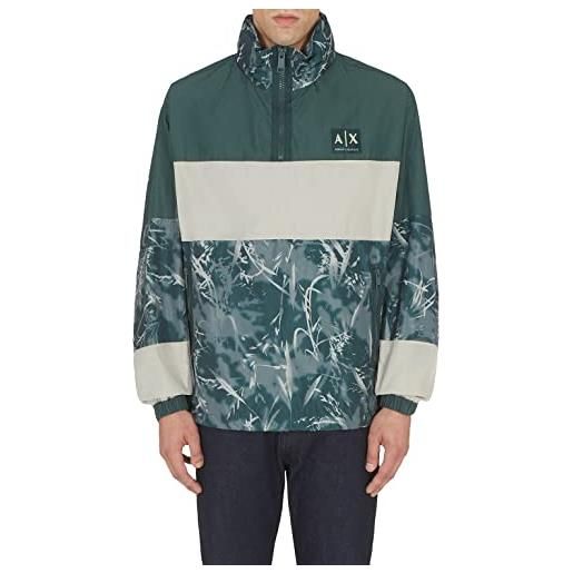 ARMANI EXCHANGE giacca camo anorak, giacca uomo, green g/lon. Fog/g. Ga, l