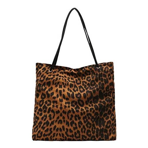 TENDYCOCO borsa da donna borsa a tracolla leopardata coreana borsa shopping selvaggia femminile di grande capacità durevole moda retrò