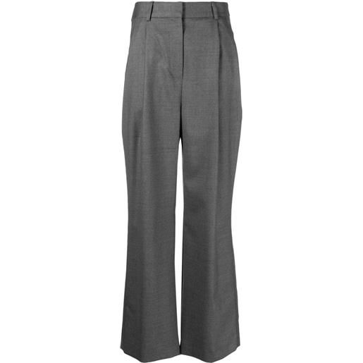 Loulou Studio pantaloni solo svasati con pieghe - grigio
