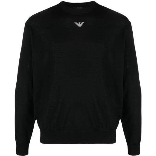 Emporio Armani maglione con intarsio - nero