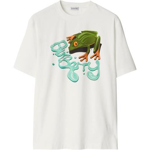 Burberry t-shirt frog girocollo - bianco