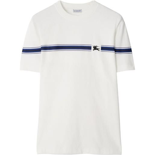 Burberry t-shirt con dettaglio a righe - bianco