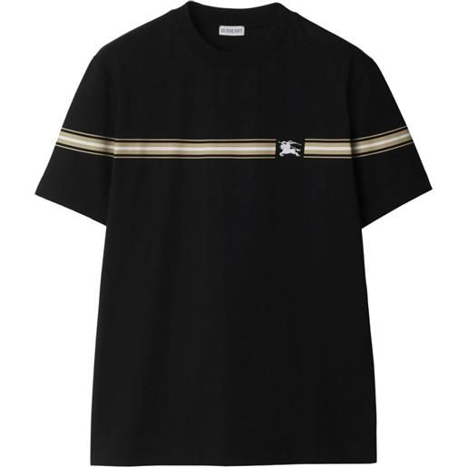 Burberry t-shirt con dettaglio a righe - nero