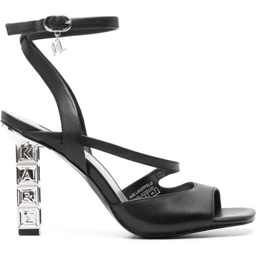 Karl Lagerfeld sandali con cinturini kolumn 105mm - nero