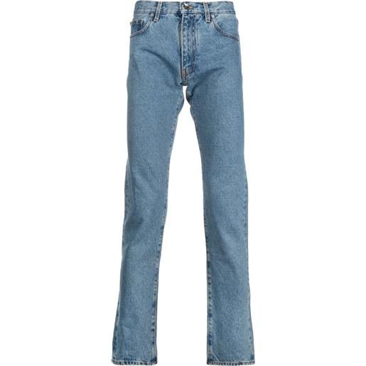 Off-White jeans slim con stampa diag - blu