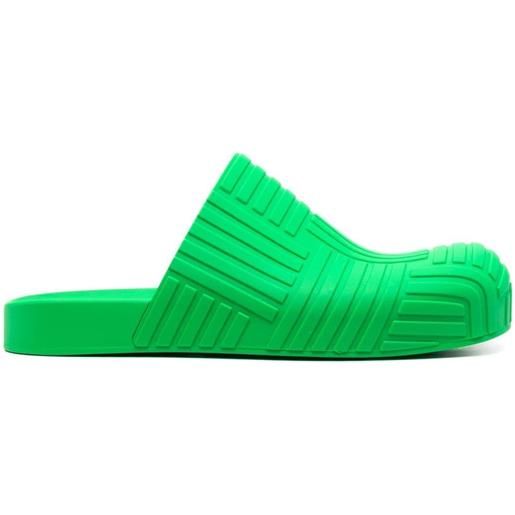Bottega Veneta sandali slides con dettaglio goffrato - verde