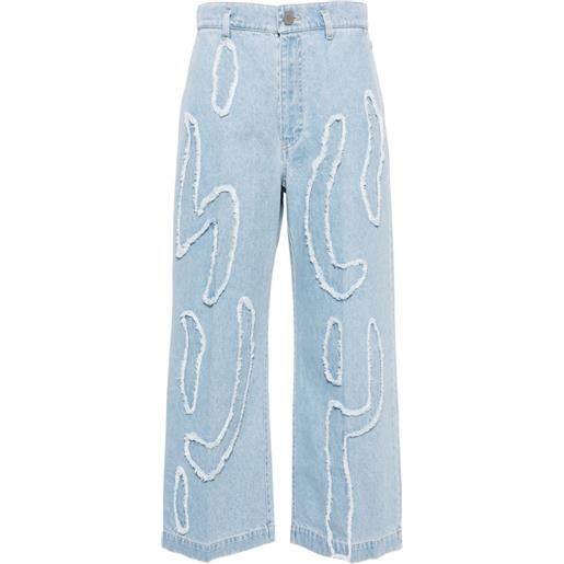 Christian Wijnants jeans pelanac crop a gamba ampia - blu