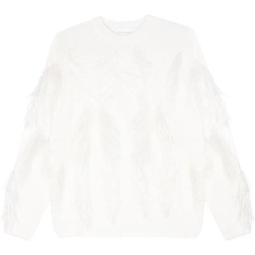 Christian Wijnants maglione kigeli con frange - bianco
